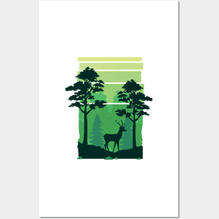 Green Peaceful Landscape Posters and Art